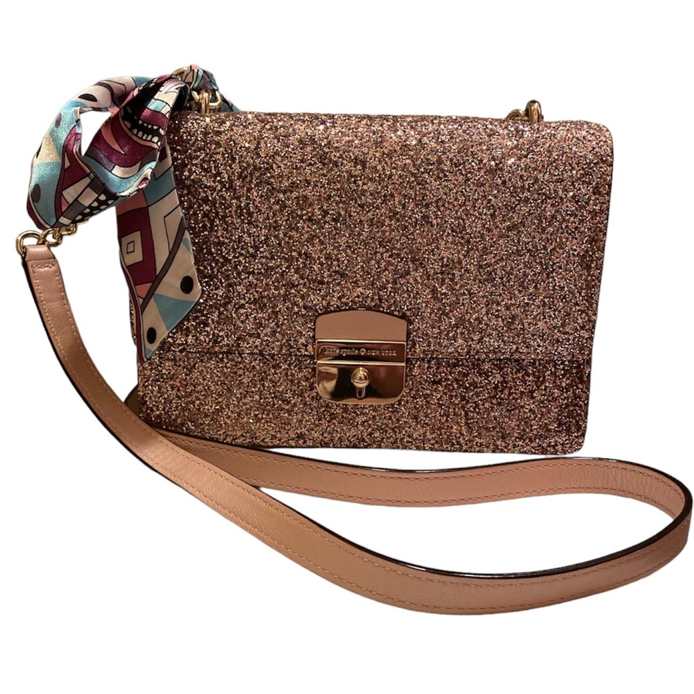 Kate Spade Sunset Lane Glitter Eden Crossbody in Rose Gold NWOT
